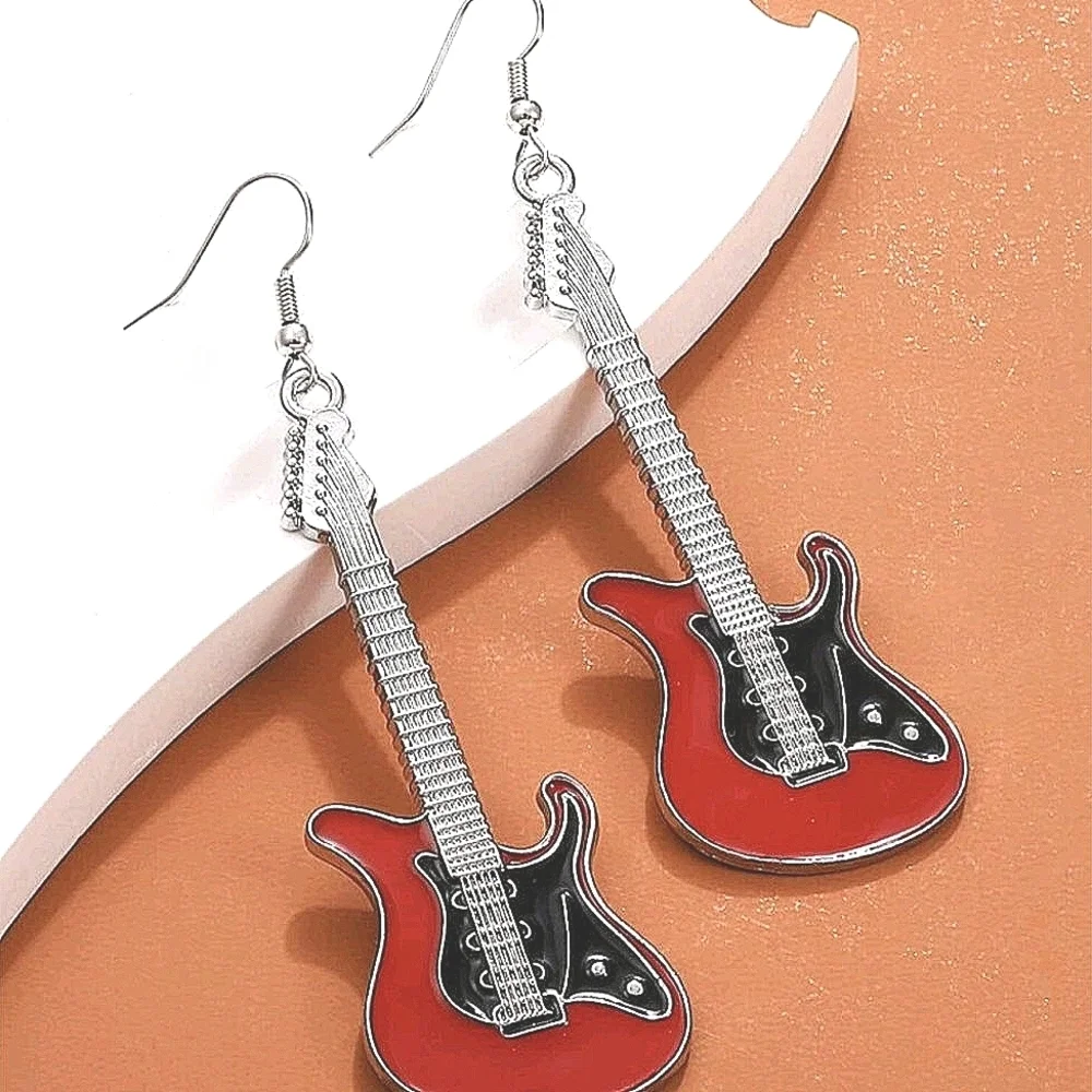 Earrings Electric Guitar Dangle Jewelry 3.3